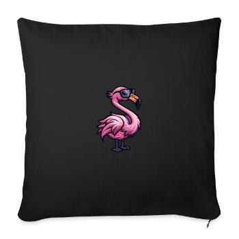 Flamingo Cool Animal - Housse de coussin décorative 45 x 45 cm - noir - Devant