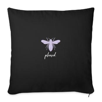 Purple Pastel Bee Pleased Bee Be Pleased - Sofa pillowcase 17,3'' x 17,3'' (45 x 45 cm) - black - Front