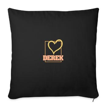 Heart Derek - Sofa pillowcase 17,3'' x 17,3'' (45 x 45 cm) - black - Front