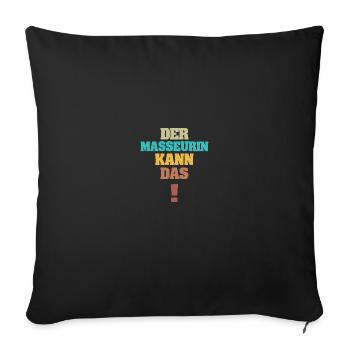 Gift for masseuse - Sofa pillowcase 17,3'' x 17,3'' (45 x 45 cm) - black - Front