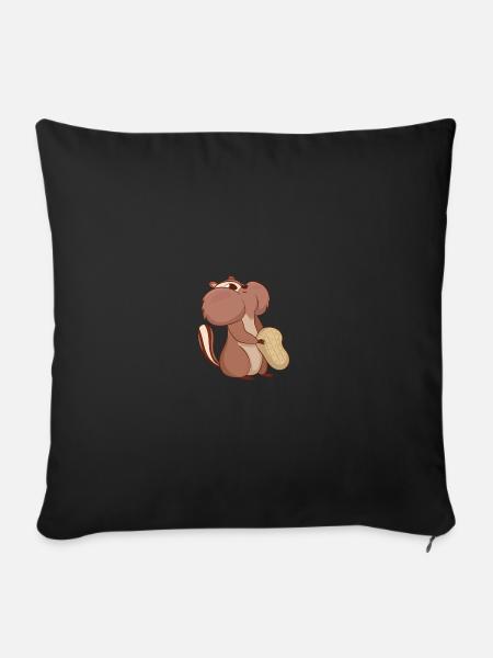 Chipmunk Streifenhörnchen - Sofakissenbezug 45 x 45 cm - Schwarz