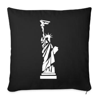 Statue of Liberty Mother of CCTV Street Art - Sofa pillowcase 17,3'' x 17,3'' (45 x 45 cm) - black - Front