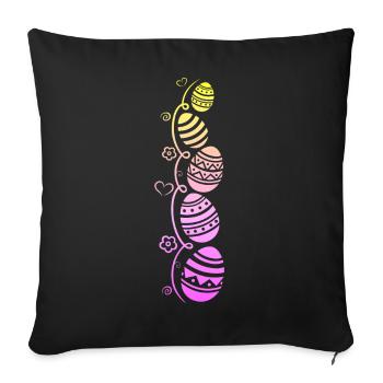 Colorful Easter eggs for Easter - Sofa pillowcase 17,3'' x 17,3'' (45 x 45 cm) - black - Front