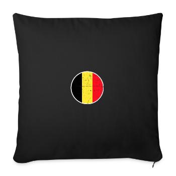 Belgium Belgium Belgian flag - Sofa pillowcase 17,3'' x 17,3'' (45 x 45 cm) - black - Front
