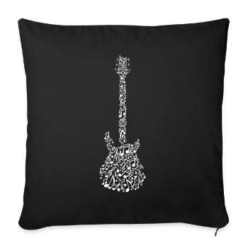 GUITARES MOTIF AVEC DES NOTES GUITARISTE GUITARISTE - Housse de coussin décorative 45 x 45 cm - noir - Devant