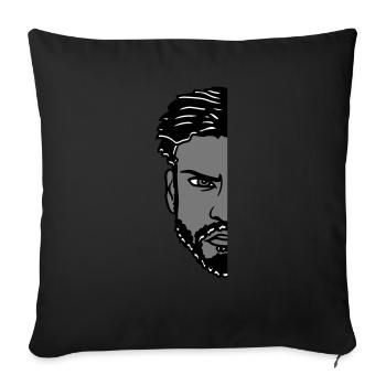 man half face head evil young boy - Sofa pillowcase 17,3'' x 17,3'' (45 x 45 cm) - black - Front