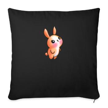 Bébé lapin, quelle mignonne - Housse de coussin décorative 45 x 45 cm - noir - Devant