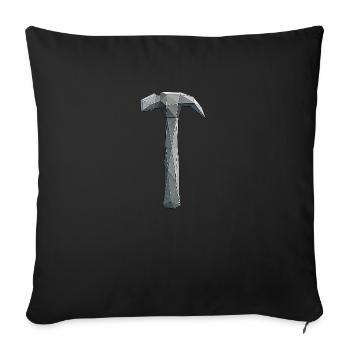 Low Poly Hammer - Artisan Tool - Sofa pillowcase 17,3'' x 17,3'' (45 x 45 cm) - black - Front