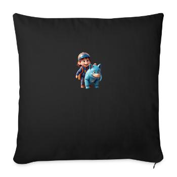 2 Extraordinary Adventure Friends - Sofa pillowcase 17,3'' x 17,3'' (45 x 45 cm) - black - Front