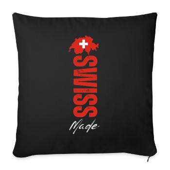 Made in Switzerland, fierté suisse - Housse de coussin décorative 45 x 45 cm - noir - Devant