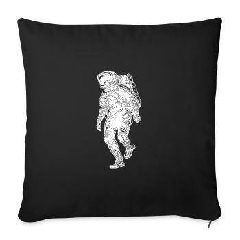 Tattoo Style Astronaut with Equipment - Sofa pillowcase 17,3'' x 17,3'' (45 x 45 cm) - black - Front