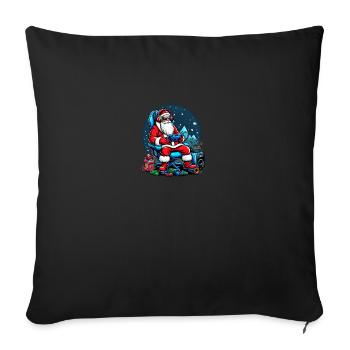 Cool Gaming Santa with Headphones Christmas Art - Sofa pillowcase 17,3'' x 17,3'' (45 x 45 cm) - black - Front