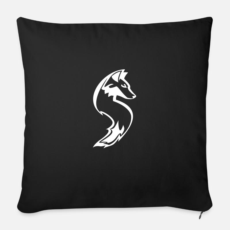 Fuchsform, Weiße Silhouette Design, Tierdesign - Sofakissenbezug 45 x 45 cm - Schwarz