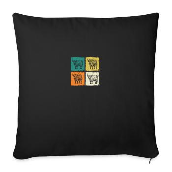 Bovins vaches Bovins Highland - Housse de coussin décorative 45 x 45 cm - noir - Devant