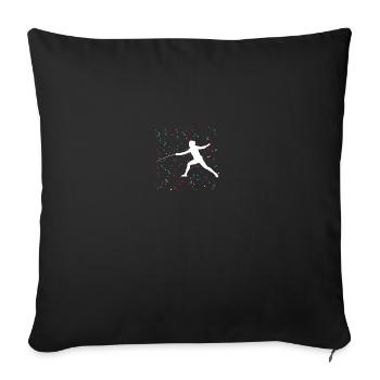 Fencing Fencing - Sofa pillowcase 17,3'' x 17,3'' (45 x 45 cm) - black - Front