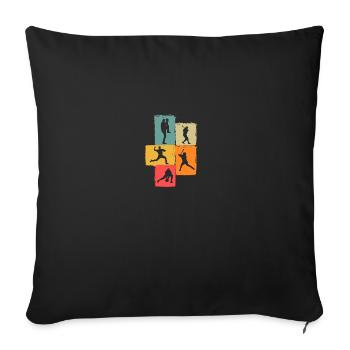 Joueur de baseball Baseball - Housse de coussin décorative 45 x 45 cm - noir - Devant