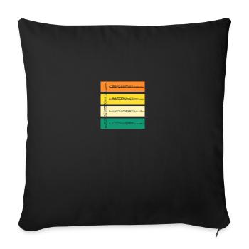 Flute player - Sofa pillowcase 17,3'' x 17,3'' (45 x 45 cm) - black - Front