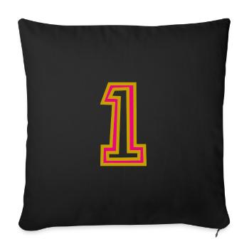 1. 1 year. 1st ANNIVERSARY. 1 YEAR ANNIVERSARY - Sofa pillowcase 17,3'' x 17,3'' (45 x 45 cm) - black - Front