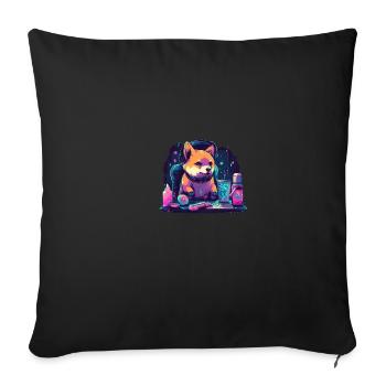 Hund Shiba Inu Computer Spieler Kopfhörer - Sofakissenbezug 45 x 45 cm - Schwarz - Vorne