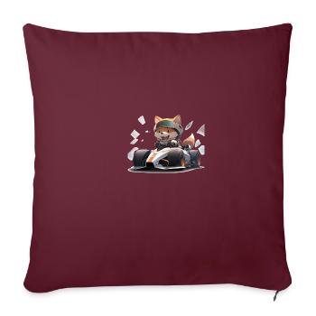 Japanese dog Shiba Inu car racing racing driver - Sofa pillowcase 17,3'' x 17,3'' (45 x 45 cm) - burgundy - Front