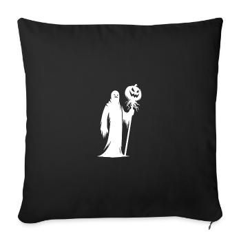 Citrouille d’Halloween magique effrayante - Housse de coussin décorative 45 x 45 cm - noir - Devant