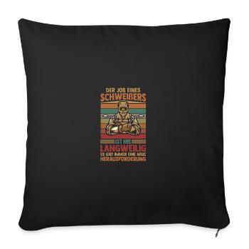 Soudage Soudeurs Soudeurs - Housse de coussin décorative 45 x 45 cm - noir - Devant