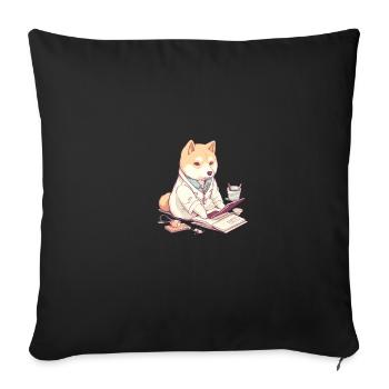 Japanese dog Shiba Inu doctor scientist - Sofa pillowcase 17,3'' x 17,3'' (45 x 45 cm) - black - Front