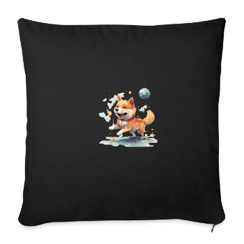 Japanese dog Shiba Inu Ball Sport - Sofa pillowcase 17,3'' x 17,3'' (45 x 45 cm) - black - Front