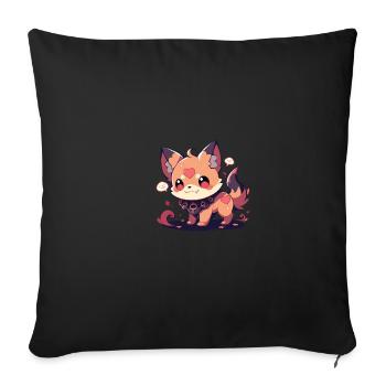 Japanese dog Shiba Inu devil cute villain - Sofa pillowcase 17,3'' x 17,3'' (45 x 45 cm) - black - Front