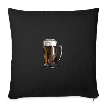 Beer Glass - Sofa pillowcase 17,3'' x 17,3'' (45 x 45 cm) - black - Front