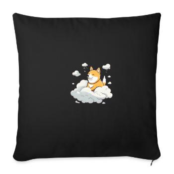 Rappel du ciel pour chien japonais Shiba Inu - Housse de coussin décorative 45 x 45 cm - noir - Devant