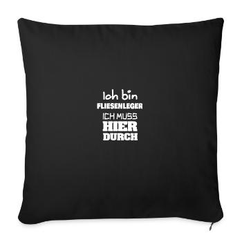 Gift for tilers - Sofa pillowcase 17,3'' x 17,3'' (45 x 45 cm) - black - Front
