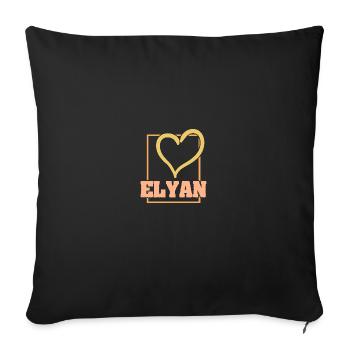Geschenk für Elyan - Sofakissenbezug 45 x 45 cm - Schwarz - Vorne