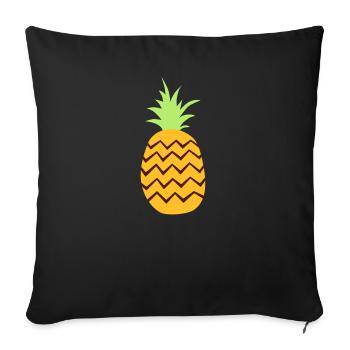 ananas - Housse de coussin décorative 45 x 45 cm - noir - Devant