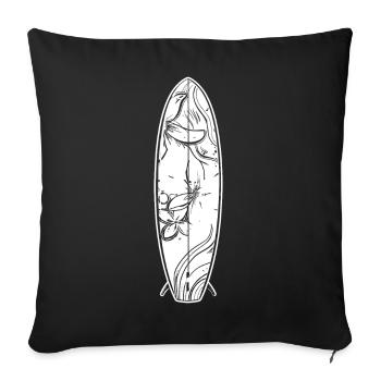 planche de surf de dessin animé - Housse de coussin décorative 45 x 45 cm - noir - Devant