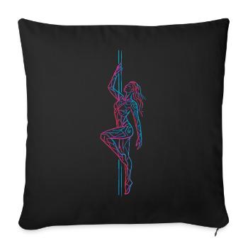 Pole Dance Line Art: Abstract Tattoo Woman - Sofa pillowcase 17,3'' x 17,3'' (45 x 45 cm) - black - Front