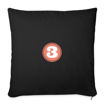 3 T-shirt cadeau drôle - Housse de coussin décorative 45 x 45 cm - noir - Devant