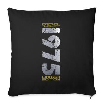 50ème Anniversaire Original Août 1975 Millésime 1975 - Housse de coussin décorative 45 x 45 cm - noir - Devant
