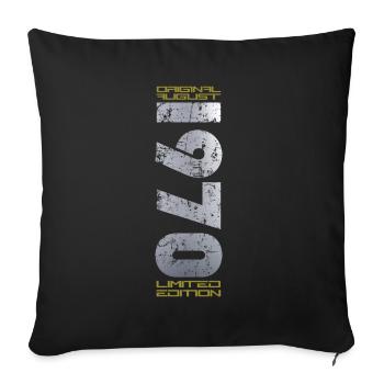 54e anniversaire Original août 1970 Né en 1970 - Housse de coussin décorative 45 x 45 cm - noir - Devant