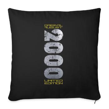 24ème Anniversaire Original Août 2000 Millésime 2000 - Housse de coussin décorative 45 x 45 cm - noir - Devant