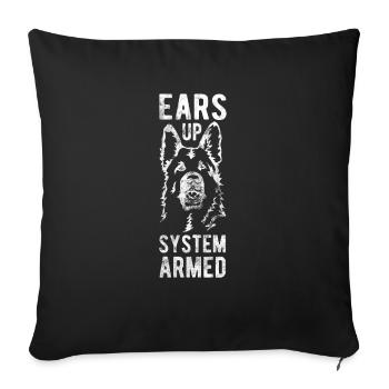 Ears up system armed - Sofa pillowcase 17,3'' x 17,3'' (45 x 45 cm) - black - Front
