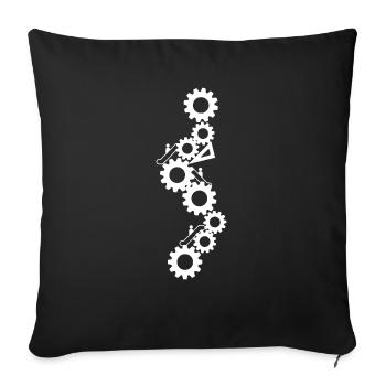 Scoliosis gears white - Sofa pillowcase 17,3'' x 17,3'' (45 x 45 cm) - black - Front