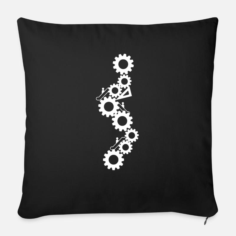 Skoliose Zahnräder weiss - Sofakissenbezug 45 x 45 cm - Schwarz