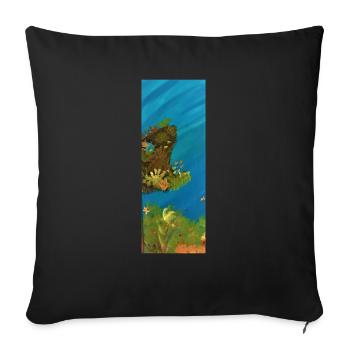 Monstre,Grotte,Mer profonde - Housse de coussin décorative 45 x 45 cm - noir - Devant