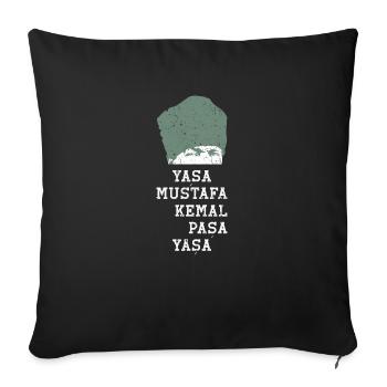 Atatürk Turquie Souverain Mustafa Kemal Silhouette - Housse de coussin décorative 45 x 45 cm - noir - Devant