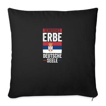 Serbian Serbian Germany Serbia - Sofa pillowcase 17,3'' x 17,3'' (45 x 45 cm) - black - Front