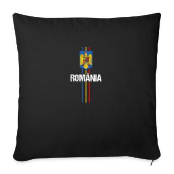 Romanians Romania - Sofa pillowcase 17,3'' x 17,3'' (45 x 45 cm) - black - Front
