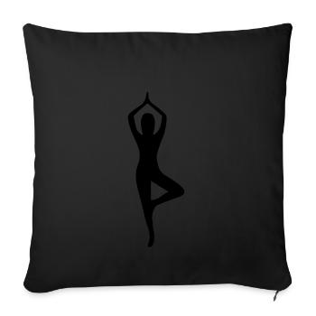 Yoga pose silhouette - Sofa pillowcase 17,3'' x 17,3'' (45 x 45 cm) - black - Front