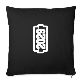 Year 2029 - Sofa pillowcase 17,3'' x 17,3'' (45 x 45 cm) - black - Front