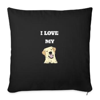 J’adore ma célébration Labrador Retriever - Housse de coussin décorative 45 x 45 cm - noir - Devant